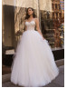 Beaded Spaghetti Straps Lace Tulle Wedding Dress